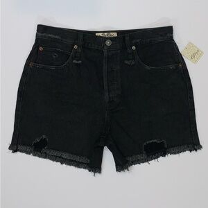 Free People Makai Cut Off Distressed High-Rise Denim Jean Shorts-Size 28 New